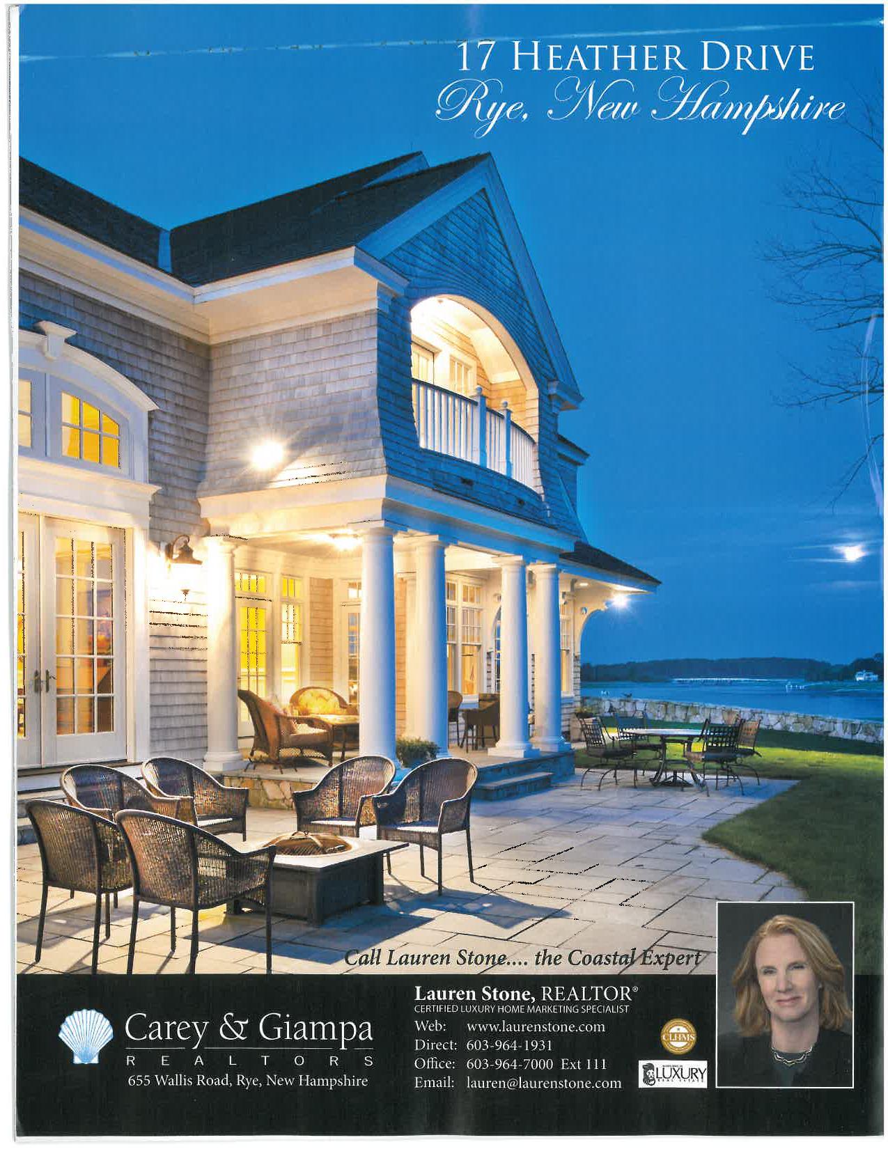 Real Estate Ads in Coastal Home Magazine Carey & Giampa, Realtor